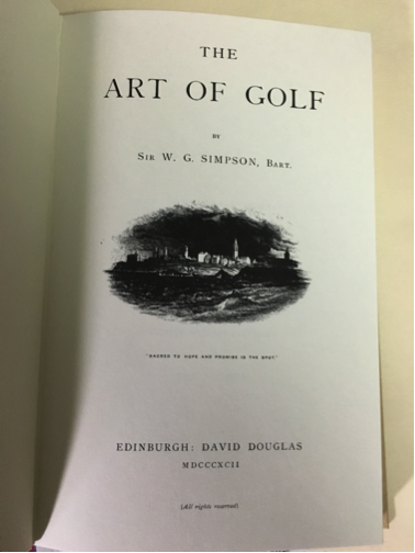 Title page of %22Art of Golf%22