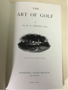 Title page of %22Art of Golf%22